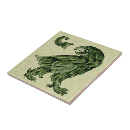 Wm De Morgan Green Eagle Repro Keramik Tile Fliese (Seite)