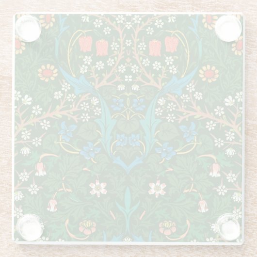 WM Morris Blackthorn Art Nouveau Pattern Glasuntersetzer (Rückseite)