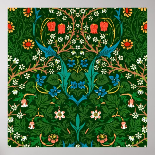 WM Morris Blackthorn Art Nouveau Pattern Poster (Vorne)