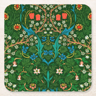 WM Morris Blackthorn Art Nouveau Pattern Rechteckiger Pappuntersetzer