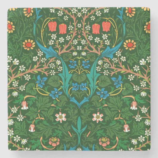 WM Morris Blackthorn Art Nouveau Pattern Steinuntersetzer (Vorderseite)
