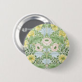 Wm Morris Myrtle Floral Art Nouveau Hell Button (Vorne & Hinten)