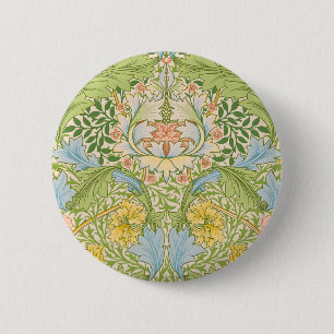 Wm Morris Myrtle Floral Art Nouveau Pastell Button
