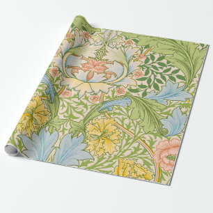 Wm Morris Myrtle Floral Art Nouveau Pastell Geschenkpapier