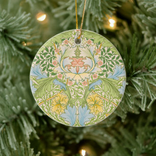 Wm Morris Myrtle Floral Art Nouveau Pastell Keramik Ornament