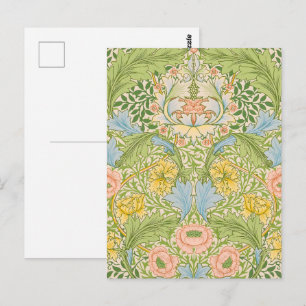 Wm Morris Myrtle Floral Art Nouveau Pastell Postkarte