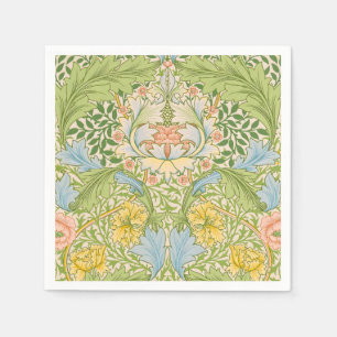 Wm Morris Myrtle Floral Art Nouveau Pastell Serviette