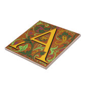 Wm Morris Verziert Letter "A" Initial Keramik Tile Fliese (Seite)