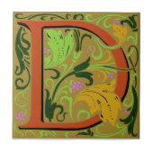 Wm Morris Verziert Letter "D" Initial Keramik Tile Fliese (Vorderseite)