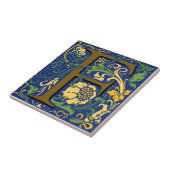 Wm Morris Verziert Letter "F" Initial Keramik Tile Fliese (Seite)