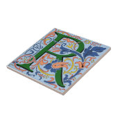 Wm Morris Verziert Letter "R" Initial Keramik Tile Fliese (Seite)