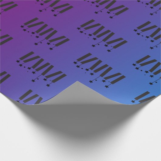 WMSA Bars & Stars Black on Gradient Matte 6 ft Geschenkpapier (Ecke)