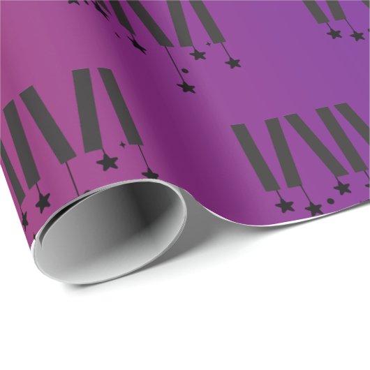 WMSA Bars & Stars Black on Gradient Matte 6 ft Geschenkpapier (Rolleneckpunkt)