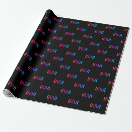 WMSA-Geschenkpapier-Logo-Stangen auf schwarzem Mat Geschenkpapier