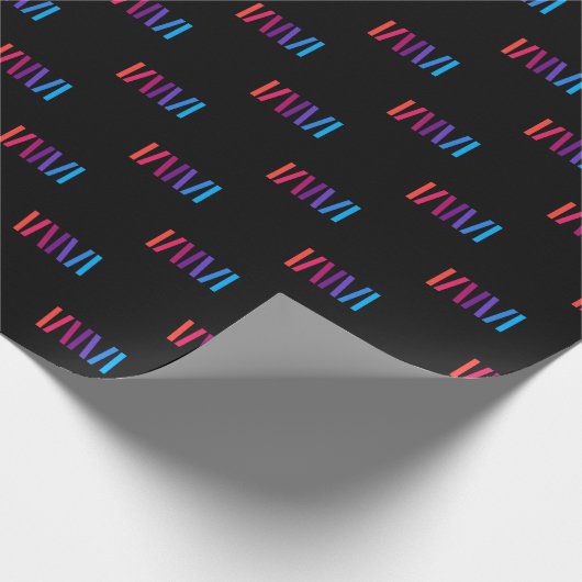 WMSA Gift Wrap Logo Bars on Black Matte, 6 ft. Geschenkpapier (Ecke)