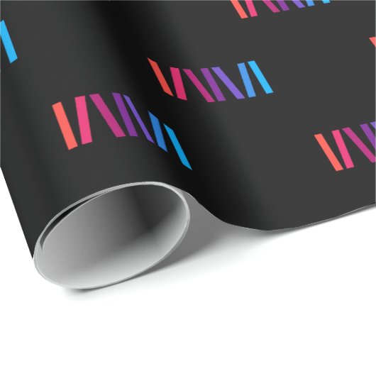 WMSA Gift Wrap Logo Bars on Black Matte, 6 ft. Geschenkpapier (Rolleneckpunkt)