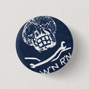 W'nR'n Blau über Sie Schädelknopf Button