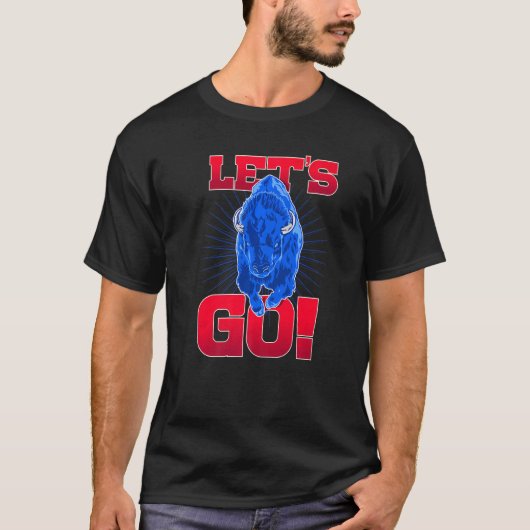 WNY Pride Red & Blue Buffalo Let's Go Buffalo T-Shirt (Vorderseite)