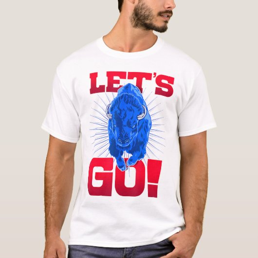 WNY Pride Red & Blue Buffalo Let's Go Buffalo T-Shirt (Vorderseite)