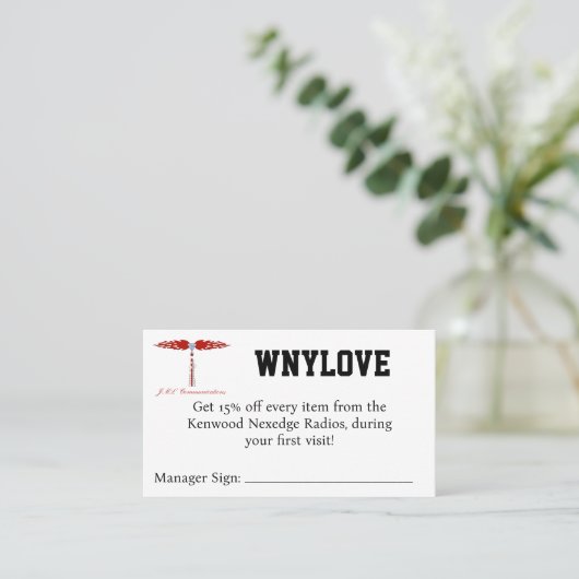 WNYLOVE Coupon Visitenkarte (Stehend Vorderseite)