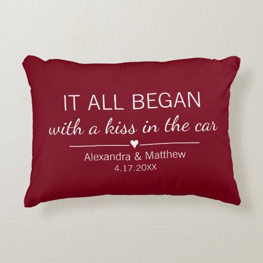 Wo alles anfing Romantische Personalisierte Paare Dekokissen (Vorderseite)
