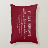 Wo alles anfing Romantische Personalisierte Paare Dekokissen (Vorderseite(Vertikal))