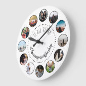Wo alles begann Liebe-Geschichtsfoto-Collage Große Wanduhr (Winkel)