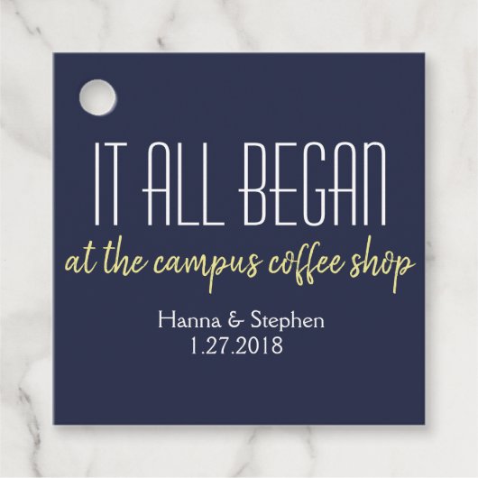 Wo alles begann Liebe Story Geschenkanhänger (Vorderseite)