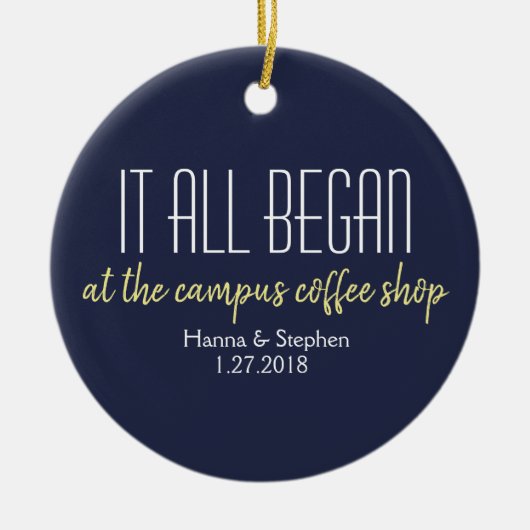 Wo alles begann Liebe Story Keramik Ornament (Vorne)