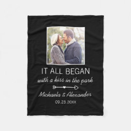 Wo alles begann Personalisierten Paare Foto Fleecedecke
