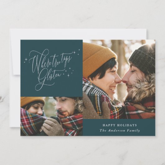 Wo Baumgipfel glimmen Multi-Foto Weihnachten (Vorderseite)