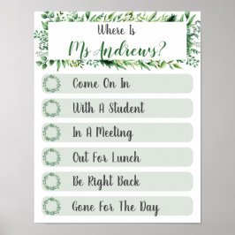 Wo befindet sich das Lehrerbüro? Poster