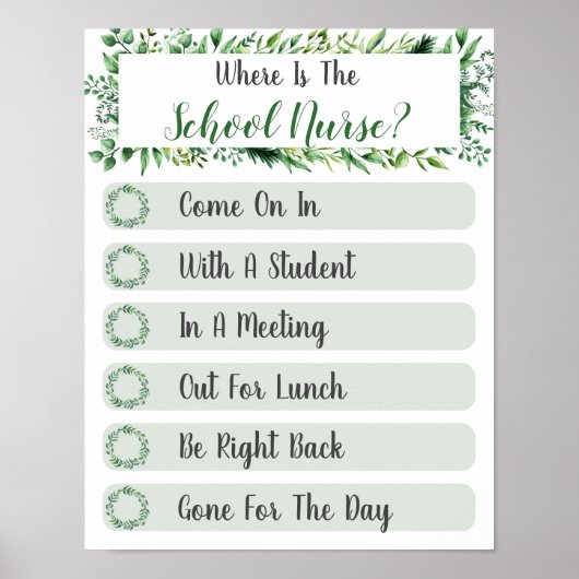 Wo befindet sich das Schulkrankenhaus? Poster (Vorne)