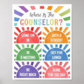 Wo befindet sich das Türschild des Beraterbüros? Poster (Vorne)