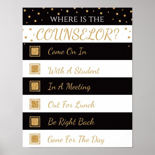 Wo befindet sich das Türschild des Beraterbüros? Poster (Vorne)