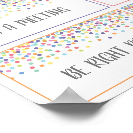 Wo befindet sich das Türschild des Beraterbüros? Poster (Ecke)