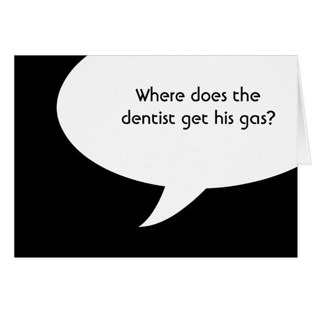 Wo bekommt der Zahnarzt sein Gas? (Vorderseite (Horizontal))