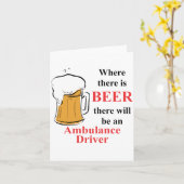 Wo Bier ist - Krankenwagen Karte (Gelbe Blume)