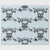 Wo bin ich Hintern Skull und Crossbones Geschenkpapier (Flach)