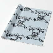 Wo bin ich Hintern Skull und Crossbones Geschenkpapier (Ungerollt)