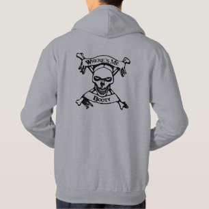 Wo bin ich Hintern Skull und Crossbones Hoodie