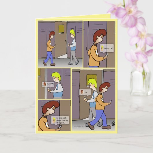 Wo bist du? Gelbe Grußkarte Karte (Orchidee)