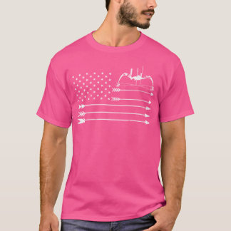 Wo Bow Hunter Archery Bowhunter Broadhead Usa Flag T-Shirt