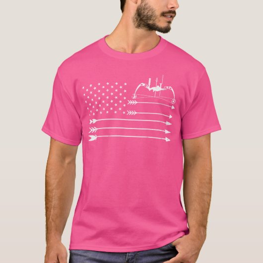 Wo Bow Hunter Archery Bowhunter Broadhead Usa Flag T-Shirt (Vorderseite)