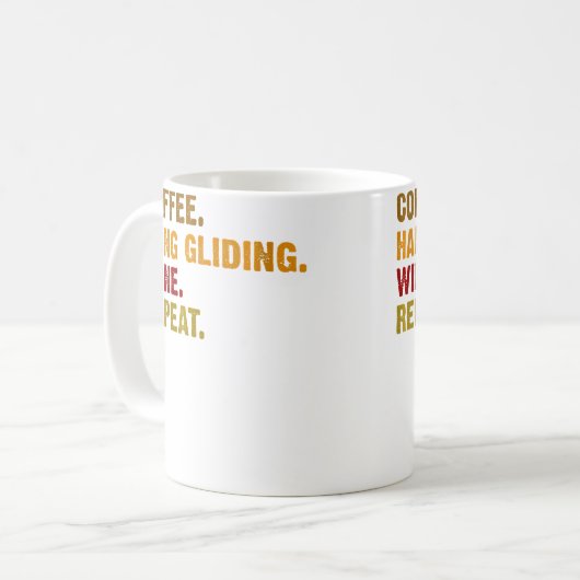 Wo Coffee Hang Gliding Wine Repeat Kaffeetasse (Vorderseite Links)