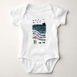Wo das Meer beginnt | Handgezeichneter Ozean Baby- Baby Strampler