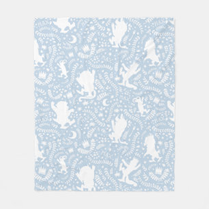 Wo das Muster der wilden Dinge blauer Flora ist Fleecedecke