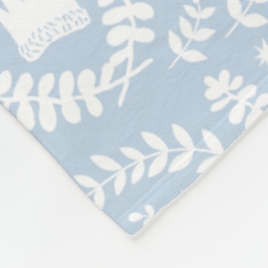 Wo das Muster der wilden Dinge blauer Flora ist Fleecedecke (Ecke)