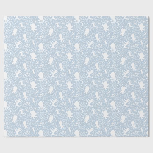 Wo das Muster der wilden Dinge blauer Flora ist Geschenkpapier (Flach)