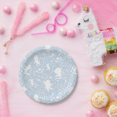 Wo das Muster der wilden Dinge blauer Flora ist Pappteller (Party)